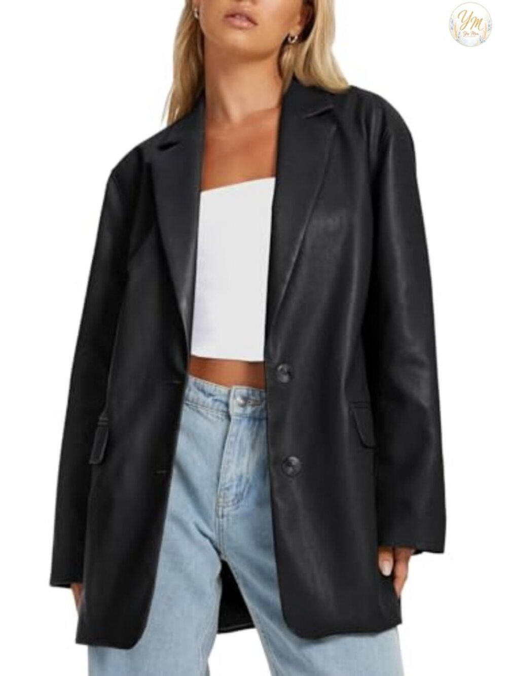 Faux Leather Motorcycle Bomber Jacket Women Oversized Moto Punk Outwear